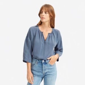 Everlane Shirred Cupro Blouse